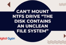 can't mount ntfs drive “the disk contains an unclean file system”