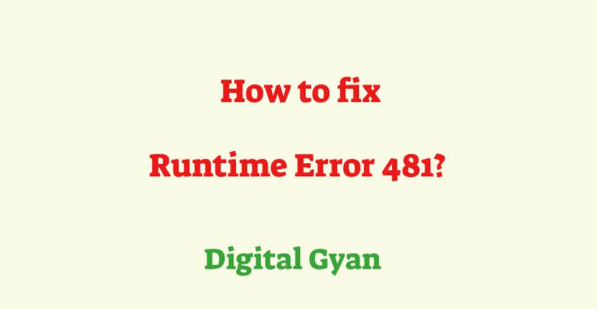 fix run time error 481
