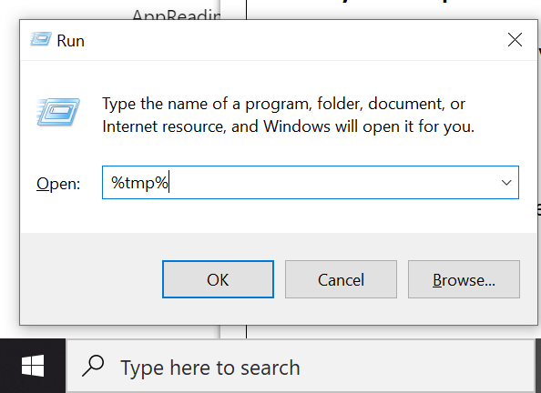 searching the temp folder