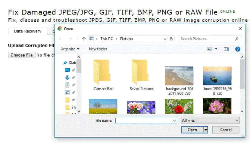 how to open corrupted jpg files