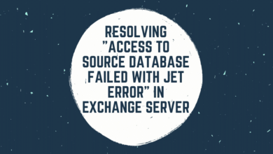 resolving access to source database failed with jet error in exchange server