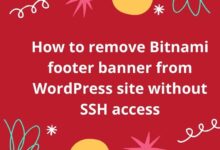 how to remove bitnami footer banner from wordpress site without ssh access