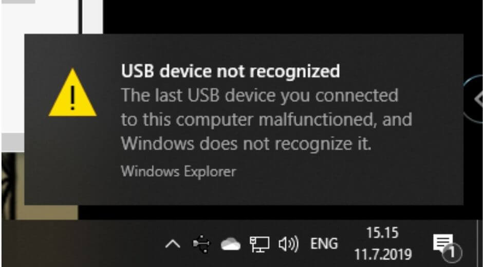 usb not recognised