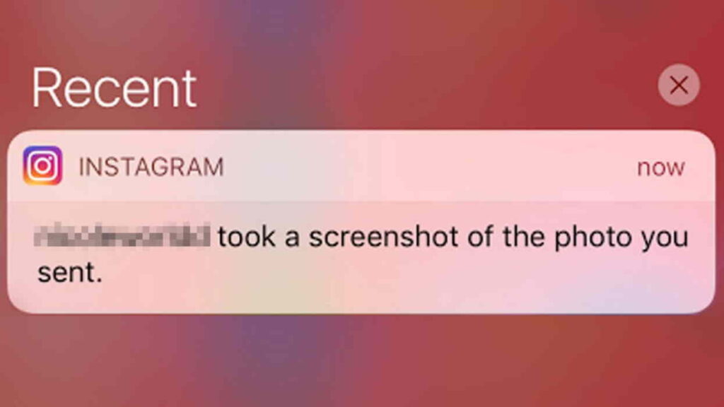 instagram notification if i take a screenshot