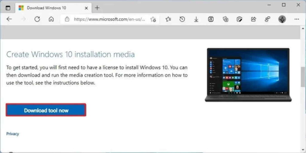 windows 10 installation media - get back to windows 10