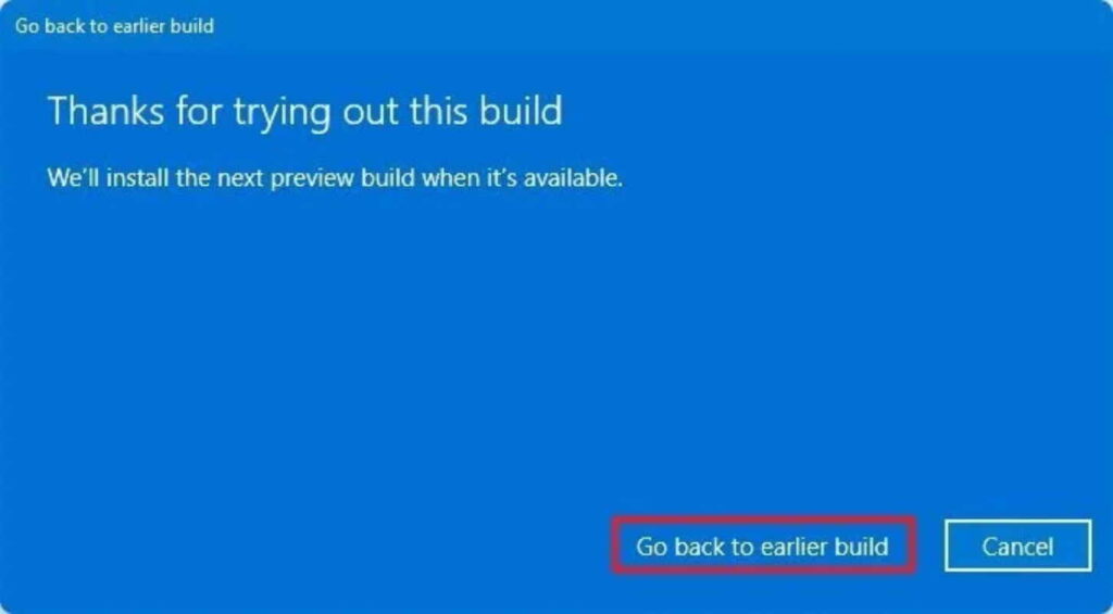 windows 10 - get back to windows 10