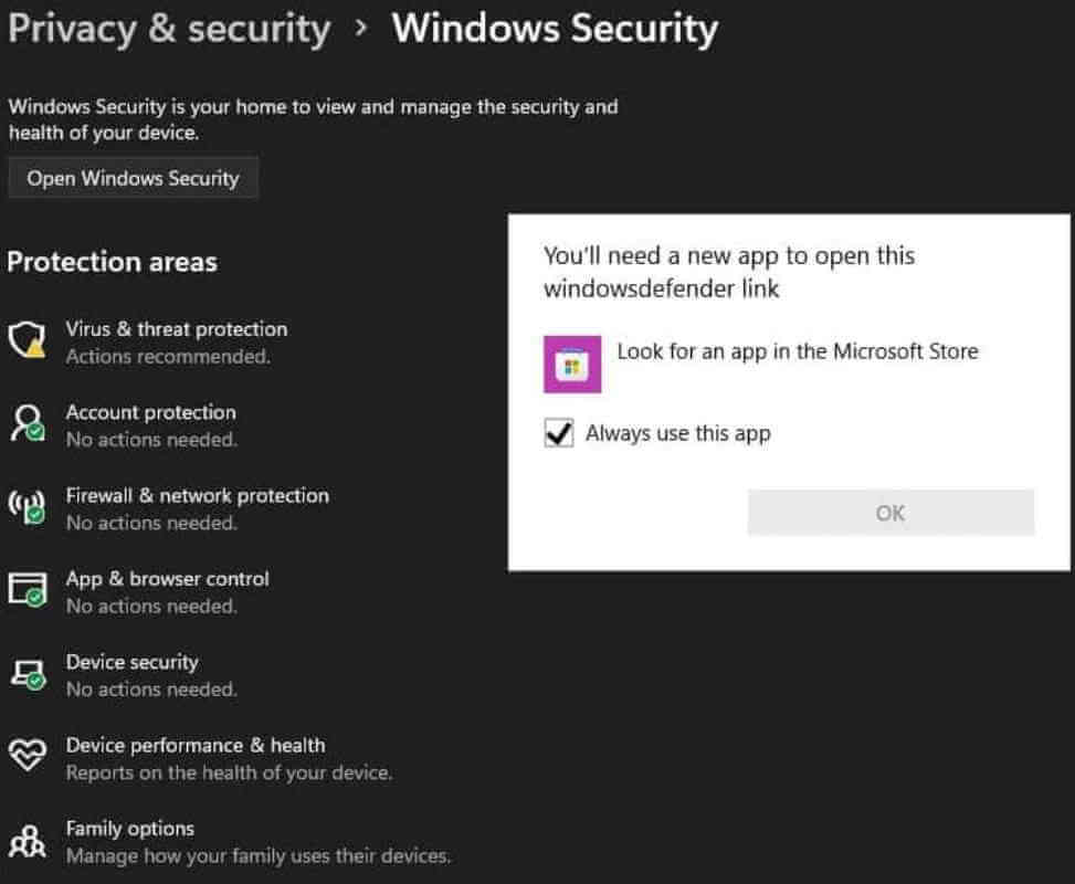 windows defender - virus protection with windows 11