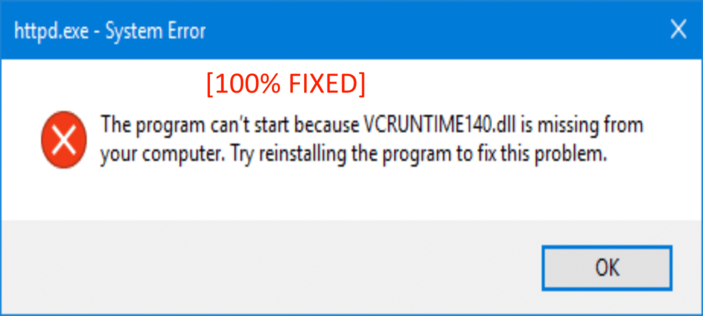 fix vcruntime140.dll missing windows