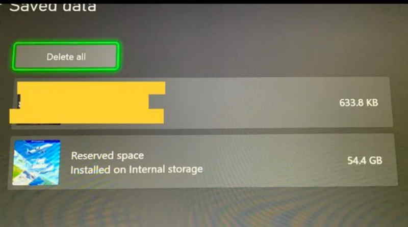 reserved space - fix dev error 6034 xbox