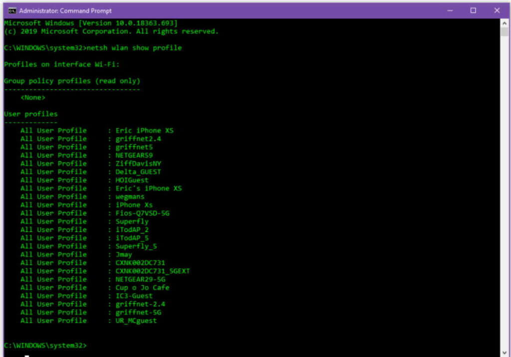 how to find wifi password using command prompt