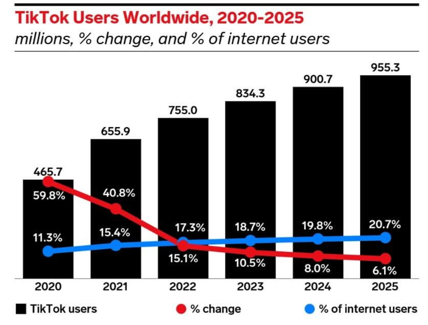 tiktok users worldwide