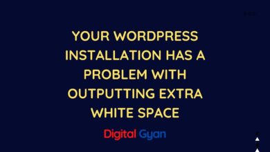 white space error wordpress