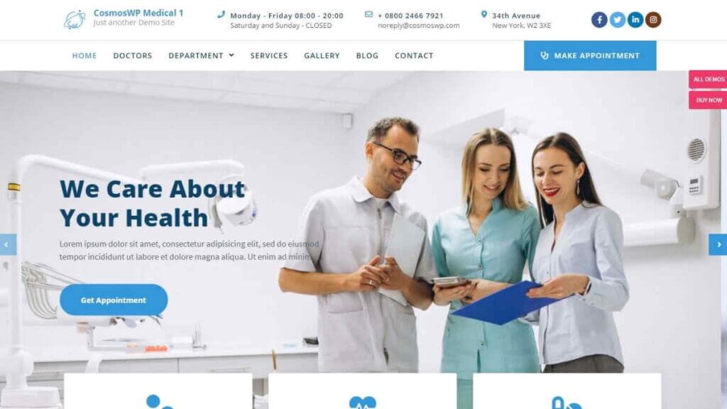 cosmoswp medical comes at forth in free wordpress themes for doctors