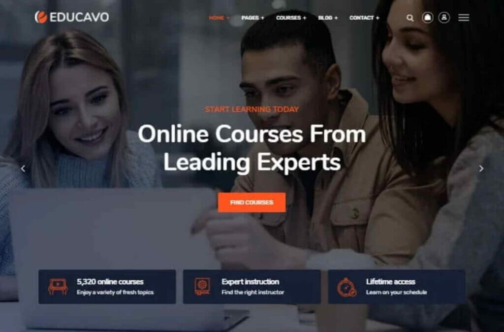 educavo is the third best wordpress themes for online learning