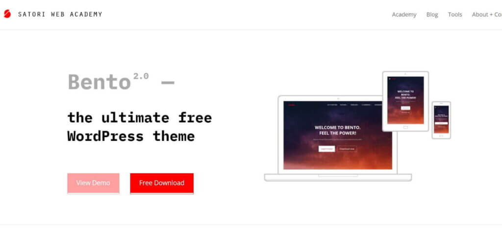 bento free wordpress personal blog theme