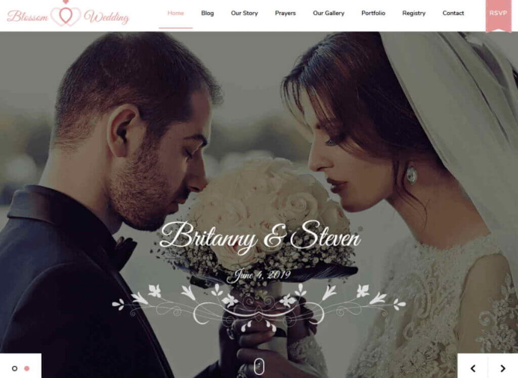 blossom wedding wordpress theme