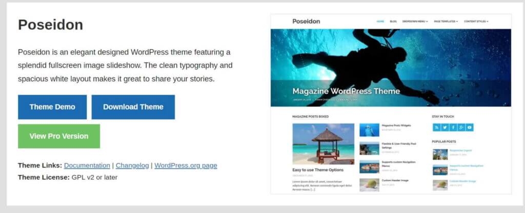 poseidon wordpress theme