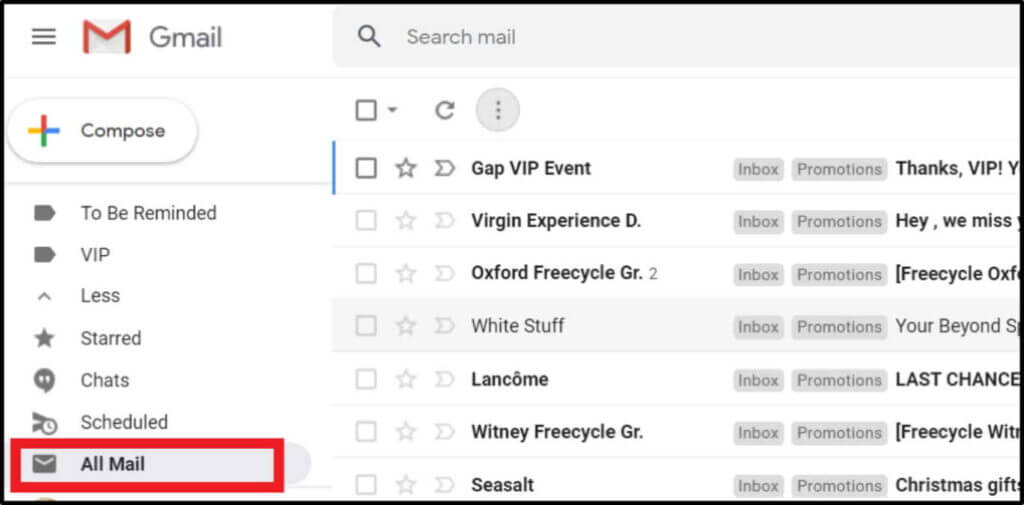 how to retrieve archive folder in gmail