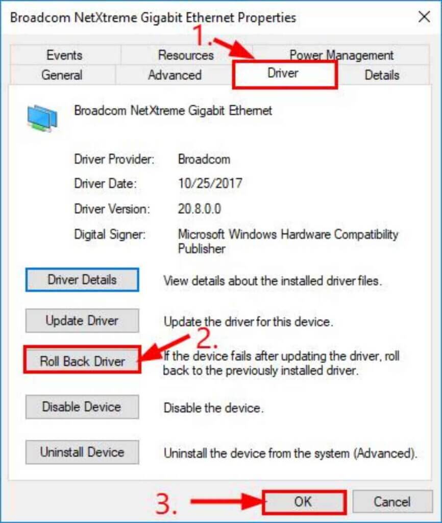 roll back driver - no wi-fi networks found