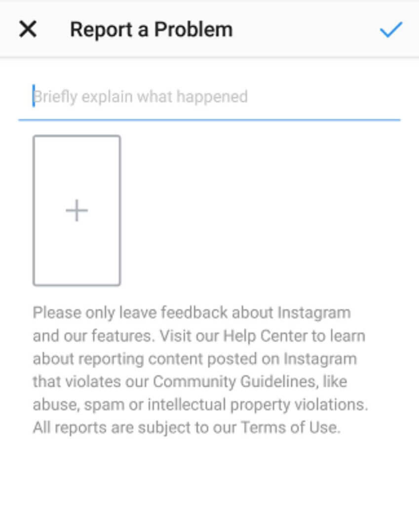 report a problem to instagram