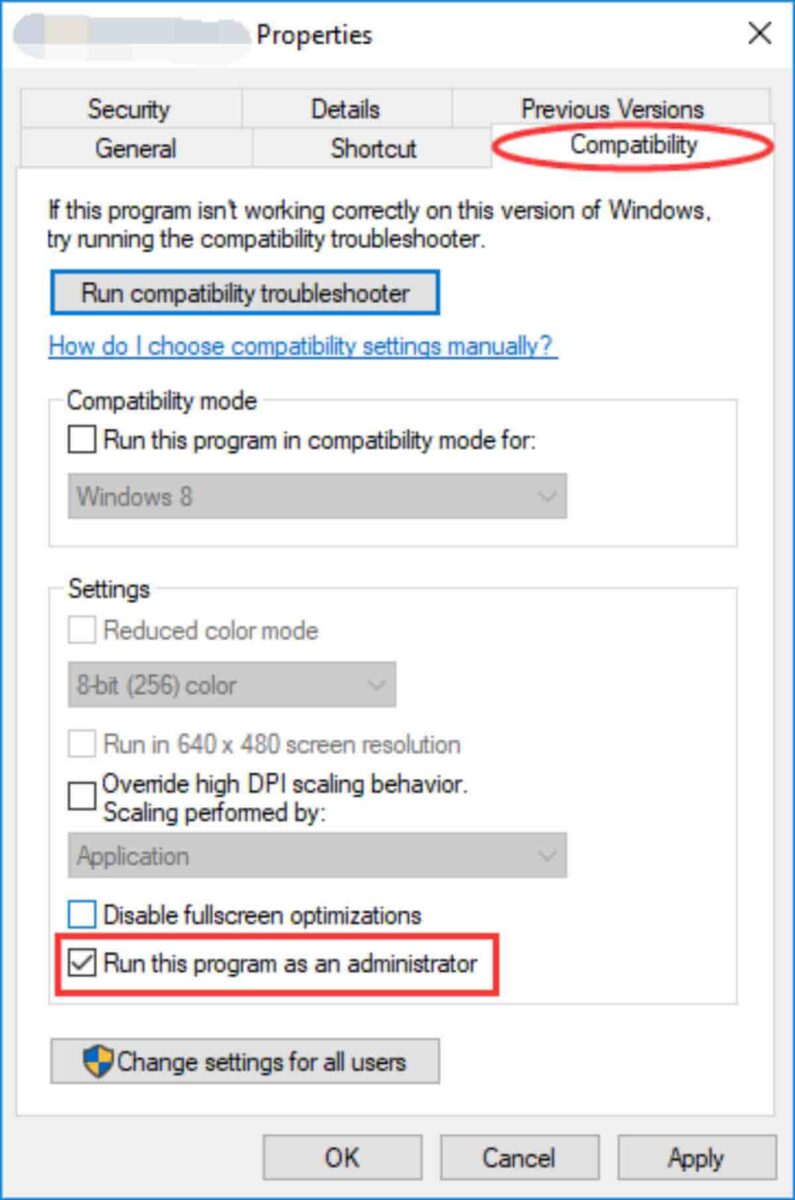 run as admin