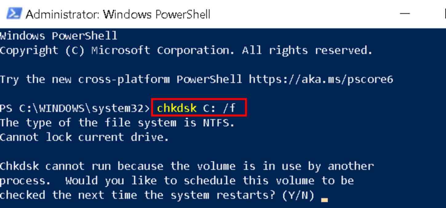 run chkdsk