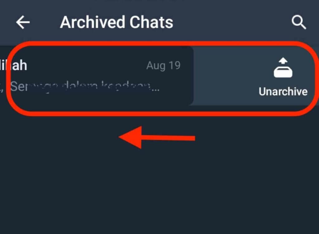 unarchive telegram chat