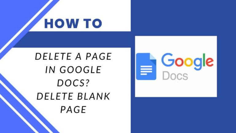 how to delete blank page 2 in google docs