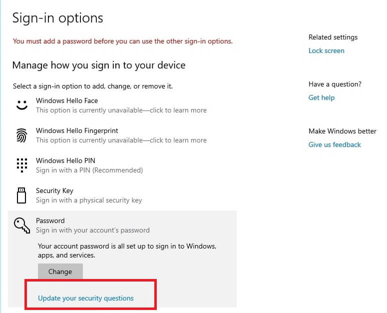 How To Add Security Questions To Windows 10 Local Accounts 8860