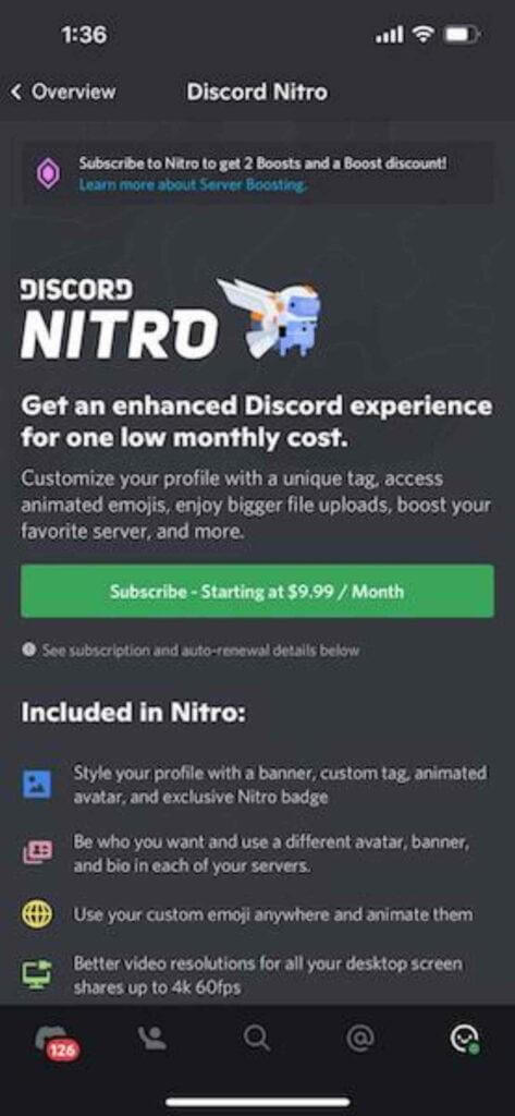 how to get discord nitro on android