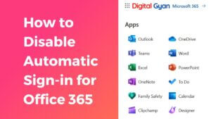 disable automatic sign in office 365