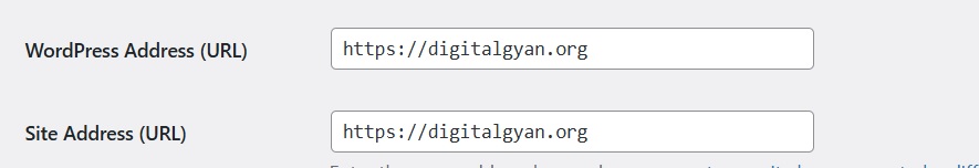 wordpress address (url) and site address (url)